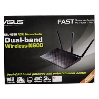 Asus Dual-Band Wireless-N600 Gigabit ADSL Modem Router รุ่น DSL-N55U