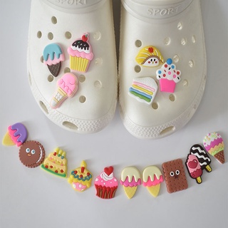 กระดุม รูปรองเท้า Croc Jibz Pins สีสันสดใส สําหรับทําขนมหวาน DIY