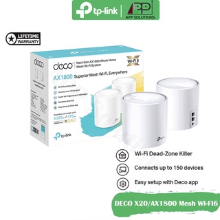 TP-LINK Router Mesh Wi-Fi6 AX1800 รุ่นDeco X20(1แพ็ค/2ตัว)ประกันLifetime