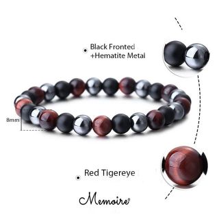 🍀กำไลข้อมือหินแท้ Red tiger eye Hematite Onyx  ขนาดหิน มี 6, 8 และ 10 มิล