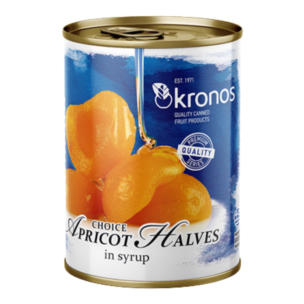 โครนอส แอปริคอตในน้ำเชื่อม 820 กรัม - Apricot Halves 820g Kronos brand