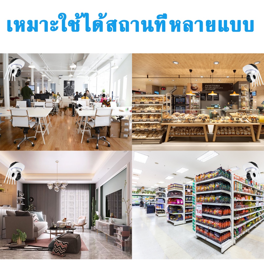 EYEVISION กล้องวงจรปิด wifi เสียบไฟใช้ได้ทันที กล้องวงจรปิดไร้สาย ip camera ไม่มีเน็ตก็ใช้ได้ P2P