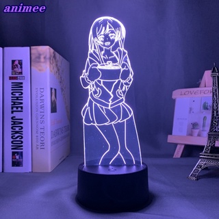 โคมไฟตั้งโต๊ะ Led รูปการ์ตูนอนิเมะ Kanojo Okarishimasu Chizuru Ichinose 3d สําหรับห้องนอน