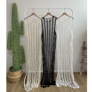 crochet brach dress เดรสยาวถักโคเช