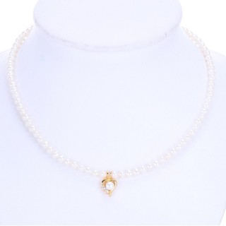 Pearl Jewelry สร้อยมุกแท้ จี้หัวใจ ขนาด 5.5 มิล