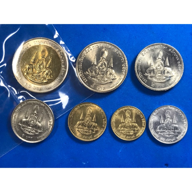 ชุด 7 เหรียญ กาญจนา ปี 2539 ราคา 10,5,2,1,50 สต, 25 สต และ 10 สต สภาพ UNC ไม่ผ่านการใช้งาน