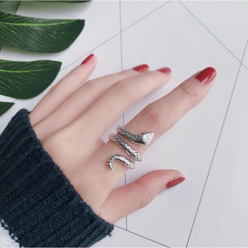 พร้อมส่งจากไทย ❣️ (W12) แหวนงูแฟชั่น ปรับขนาดได้ แหวนแฟชั่นรูปงู