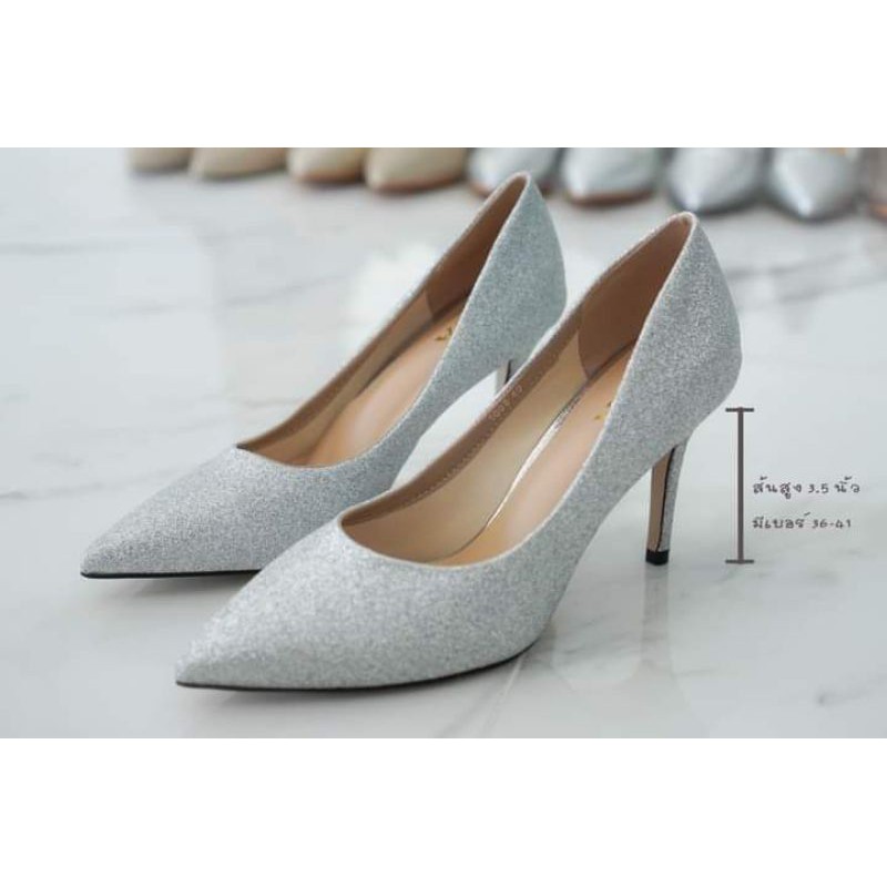 รองเท้าหัวแหลม ส้นสูง 3.5 นิ้วNisa shoes sz.40