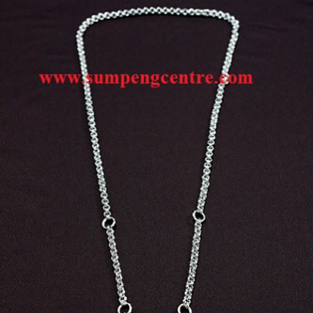 สร้อยสแตนเลสห่วงคู่เบอร์090- 28นิ้ว 7องค์(ครึ่งโหล) Double ring stainless necklace no.090 -28 inches 7 rings(half dozen)