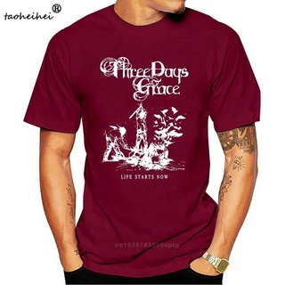 เสื้อยืดคอกลม พิมพ์ลาย Three Days Grace Life Starts พลัสไซซ์