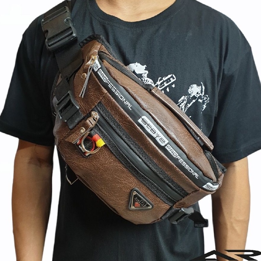 กระเป๋าคาดเอว Devenity 1.0 Polo Amstar PU Leather Slingbag กระเป๋าคาดเอวหนังผู้ชาย