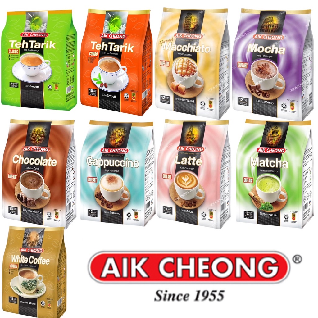 AIK CHEONG เอ็กชอง ชา กาแฟ ชาชัก ชาเขียว มอคค่า ลาเต้ คาปูชิโน่ กาแฟมาเล ชามาเล