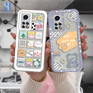 เคสใส Infinix Hot 10s NFC 10 10t 10 11 Play 10i 9 Pro 10 Lite 11 Plus Hot 9 Play 11 11S NFC Infinix Smart 6 5 4 4C 5 Pro Tencno Spark 5 PRO ลายการ์ตูนหมี ก้อนเมฆ เคสโทรศัพท์มือถือแบบนิ่ม