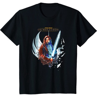 เสื้อยืด ผ้าฝ้ายแท้ พิมพ์ลายโลโก้ Star Wars Obi-Wan Kenobi Shattered Jedi Lightsaber คุณภาพสูงS-5XL