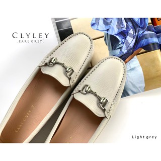 EARL GREY รองเท้าทรง Loafer หนังแท้  หนังนุ่ม พื้นนุ่มมีแผ่นซัพพอร์ต รุ่น Clyley series in Light grey