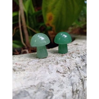 กรีน อเวนเจอรีน | Green Aventurine 💚 #แกะสลักรูปเห็ด สูง 1.9 cm