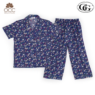 G&amp;G Nightwear รุ่น EN6P19 ชุดนอนเสื้อแขนสั้น + กางเกงขา 4 ส่วน ชุดนอน Spun Rayon