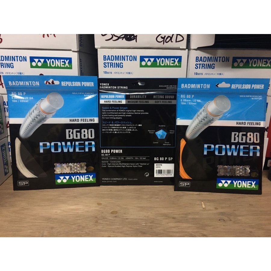 ตัวต่อแบดมินตัน BG80 POWER ORIGINAL MADE IN JAPAN YONEX BG 80 POWER รหัสบรรจุใหม่ SP