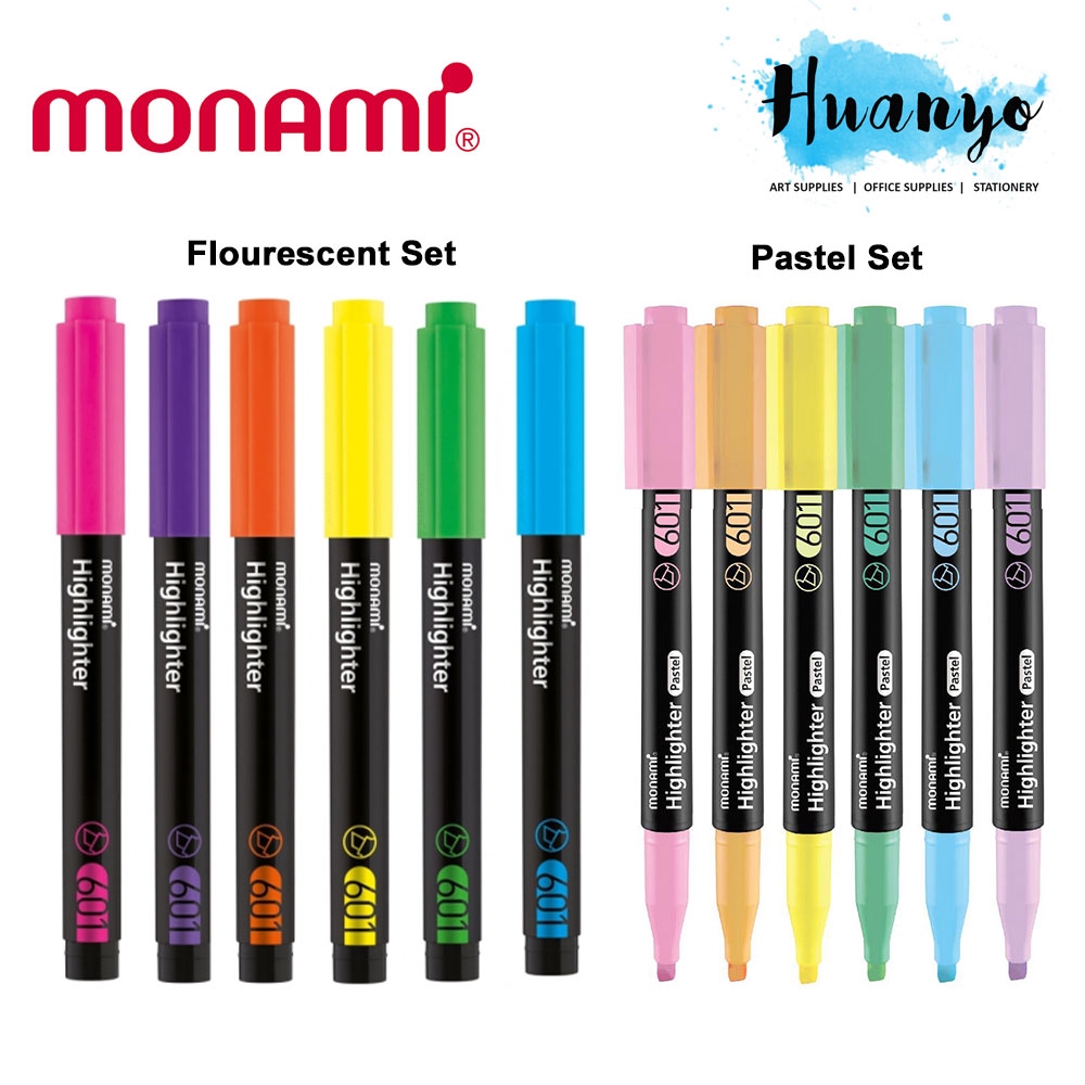 Monami Flourescent & Pastel Colour Highlighter Textliner Pen 601 (ต่อชิ้น)