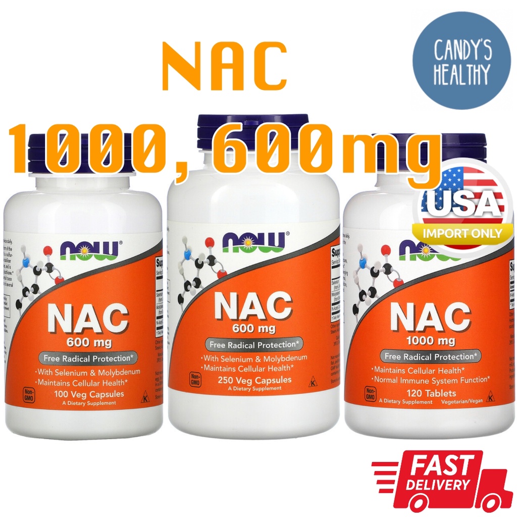 ​พร้อม​ส่ง​​ Now Foods, NAC, 600, mg,100 Capsule 250 Capsules, 1000​ mg​120​ Tablets