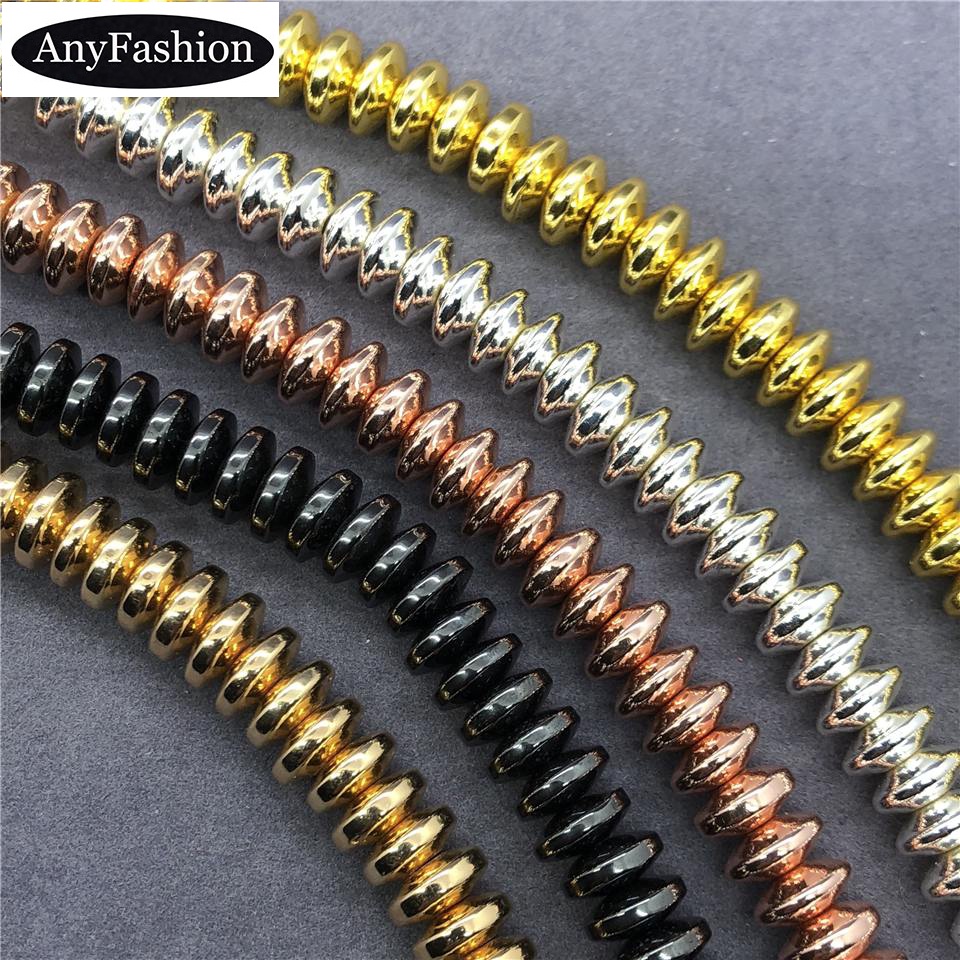 ลูกปัดสเปเซอร์ Hematine 4 6 8 มม. 5 สี อุปกรณ์เสริมสร้อยข้อมือ DIY