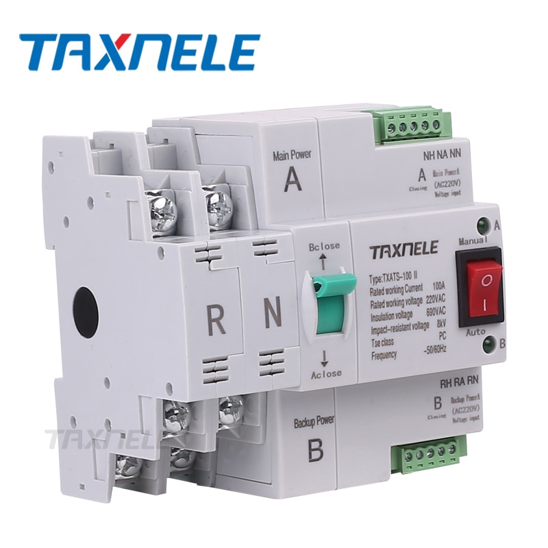 MCB type Dual Power Automatic transfer switch 2P 4P 100A ATS Circuit Breaker Electrical Switch