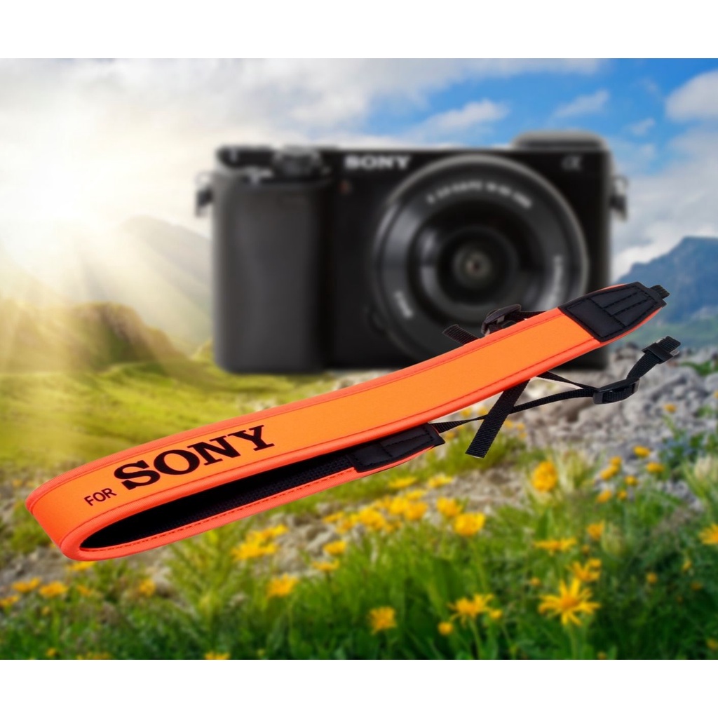 สายคล้องคอ/สะพายไหล่ Neoprene สีส้มสําหรับกล้อง Sony DSLR