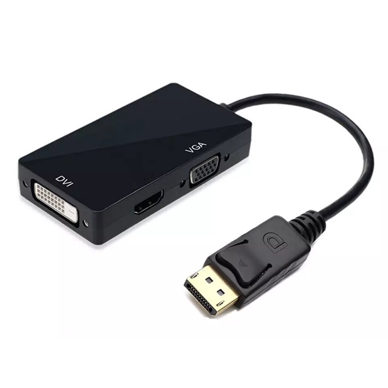 3 In 1 DisplayPort DP To HDMI DVI VGA Adapter 1080P Converter สำหรับ PC โปรเจคเตอร์แล็ปท็อป HDTV