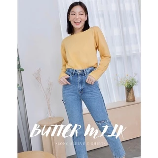 [ลิ้งค์ 3] Earth tone เสื้อแขนยาวคอตต้อน ใส่นุ่ม ไม่ต้องรีด