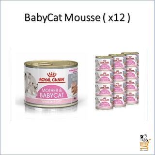 Royal Canin Cat Can Mother &amp; Babycat 195g อาหารลูกแมว แม่แมวตั้งท้อง ( 12 กระป๋อง ) Mousse มูสลูกแมว