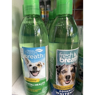 Tropiclean Fresh Breath Water Additive ขจัดคราบหินปูน กลิ่นปาก ป้องกันฟันผุ ฟันขาว ปากหอม สุนัข-แมว USA 464 ml (ขวดใหญ่)