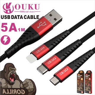 OUKU X7 5A ชาร์จเร็ว DATA CABLE สายถัก สายชาร์จโทรศัพท์มือถือ สายถัก สำหรับ L/Micro USB/Type C ชาร์จเร็วมาก สายไม่ขาด