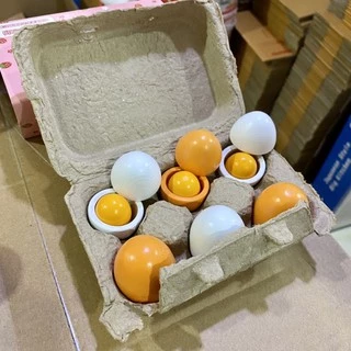 ตำหนิ!! (ถาดใส่ไข่ขาด) ไข่ไม้จำลอง ของเล่นเด็ก