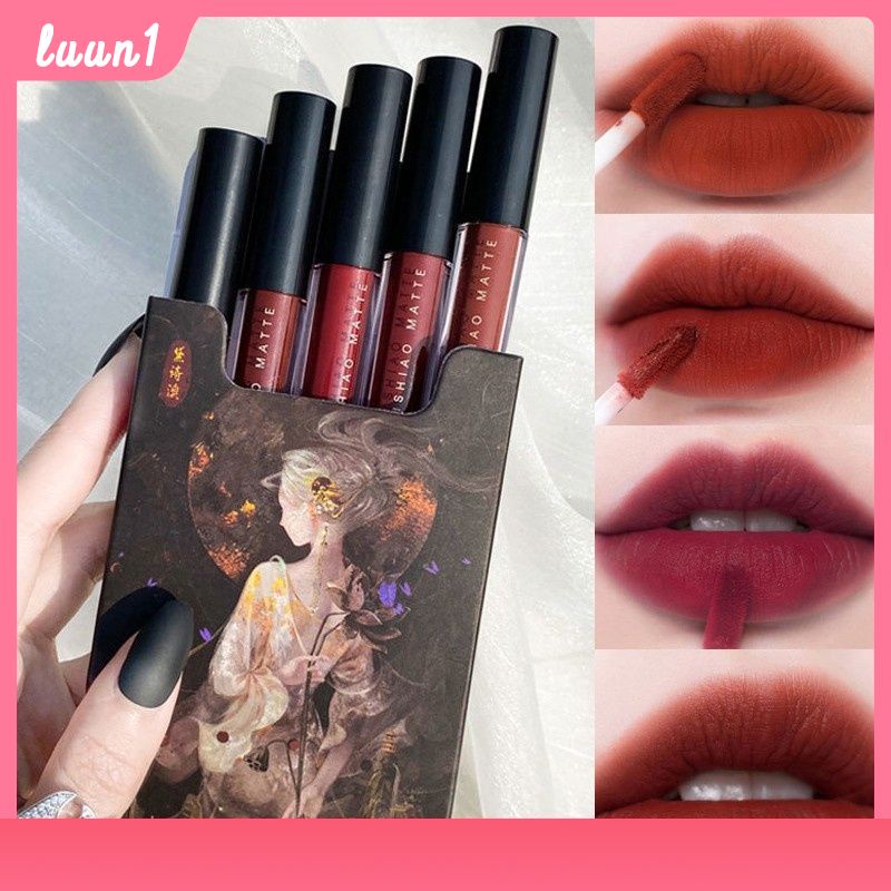 ลิปเซ็ตDAISHIAO ลิปสติก ลิปเซ็ต5ชิ้น ขายดี lipstick ราคาถูกที่สุด โทนส้มอิฐ โทนแดงก่ำ ลิป ลิปเนือแมท เครื่องสำอางราคาถูก【Luun】