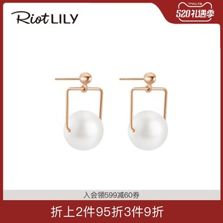 Riotlily / Aitli Limei Gold Star River Series ต่างหูทรงสี่เหลี่ยมเรียบง่ายและเป็นส่วนตัว