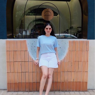 เสื้อยืดสีฟ้าอ่อน Gildan Premium Cotton