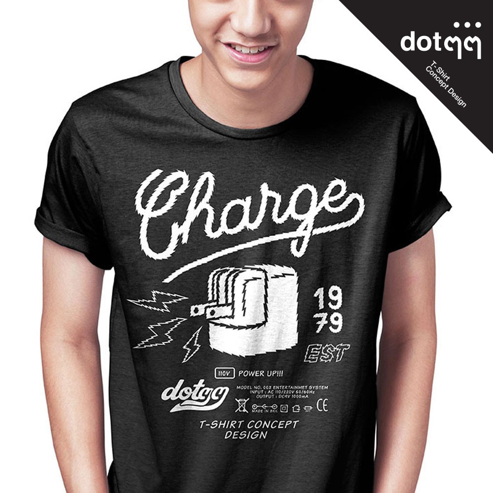 dotdotdot เสื้อยืด ลาย Charge (Black)