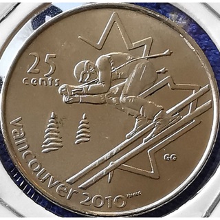 เหรียญต่างประเทศ แคนาดา Canada, 25 Cents,วาระWinter Olympic 2007, ไม่ผ่านใช้ UNC, #0603