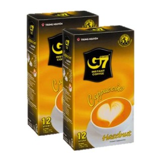 ﻿G7 Cappucino HAZELNUT 3in1 Instant Coffee จีเซเว่น คาปูชิโน่ เฮเซลนัท กาแฟทรีอินวัน ของดังเวียดนาม 18ก.x 12ซอง (2แพค)