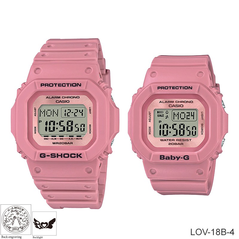 Casio G-shock & Casio Baby-G นาฬิกาข้อมือผู้ชาย,ผู้หญิง สายเรซิ่น รุ่น LOV-18B-4 G-SHOCK x Baby-G G 