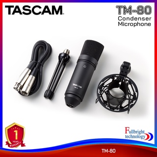 Tascam TM-80 Large Diaphram Condenser Microphone with Accessories ไมโครโฟนคอนเดนเซอร์บันทึกเสียง คุณภาพระดับมืออาชีพ รับประกันศูนย์ไทย 1 ปี