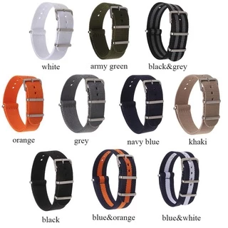 PULSEE 18 20 22 มม.ไนลอนทอผ้าสร้อยข้อมือทนทานผู้หญิง Man ปรับ Loop Watchband