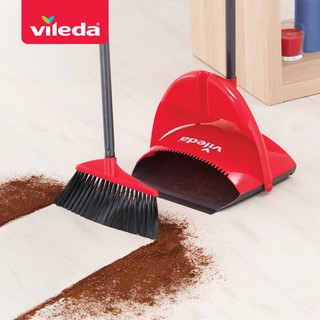 Vileda Clean&amp;Close วิเลดา คลีนแอนด์โคลส ไม้กวาดพร้อมที่โกยพับเก็บได้ ไม้กวาด ที่โกย ที่ตักขยะ