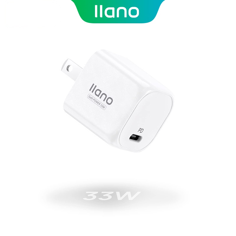 Llano 33W Type-C GaN PD หัวชาร์จโทรศัพท์ แบบชาร์จเร็ว หัวชาร์จ USB C / PD พอร์ตปลั๊ก สําหรับ Iphone Android Ipad