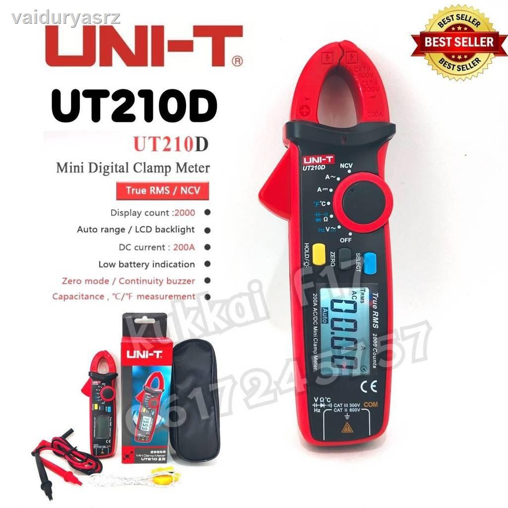 🐝คุณภาพสูง🐝♤มิเตอร์วัดไฟดิจิตอล UNI-T UT210D Mini Digital Clamp Meter แคลมป์มิเตอร์ วัดเเอมป์ได้ทั้งAC/DCเริ่ม20a-200a