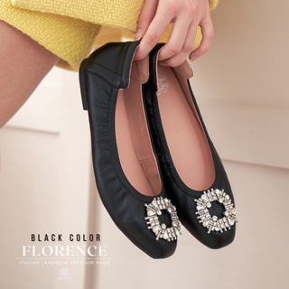 รองเท้าหนังแกะรุ่น Florence Black color (สีดำ)