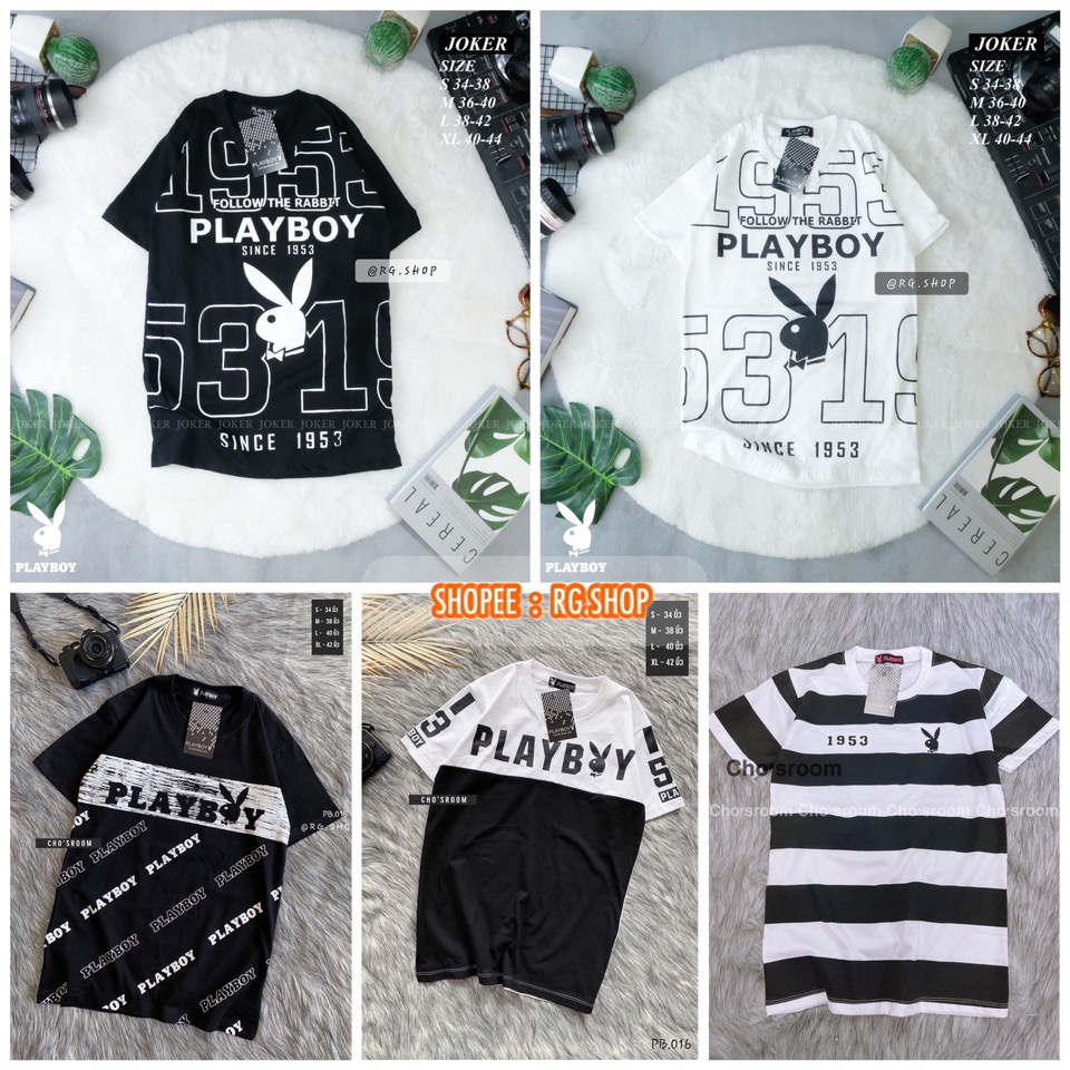 ยอดฮิต 🔥 PlayBoy 🐰  เสื้อยืดเพลย์บอย พร้อมส่ง Cotton100%