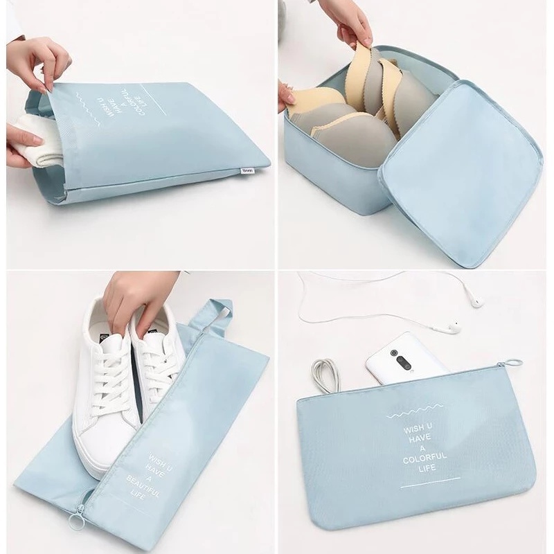【8 ชิ้น Set】 กระเป๋าจัดระเบียบเดินทาง กระเป๋าจัดระเบียบ ถุงเก็บซิปหนา กระเป๋าเก็บของเดินทาง ออแกไนเซอร์ 8ชิ้น