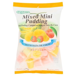 ✨ขายดี✨ โคคอน ขนมมินิพุดดิ้ง ผสมวุ้นมะพร้าวรสผลไม้ต่างๆ 25 ชิ้น Cocon Assorted Fruit Flavoured Mixed Mini Pudding with N