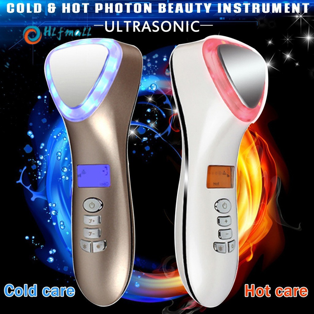 เครื่องนวดหน้า LED Photon Light Hot & Cold Therapy Face Anti Aging Skin Care Tool
